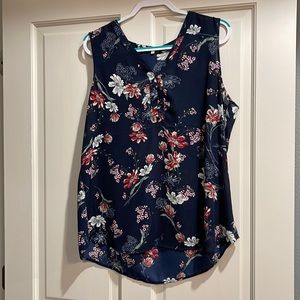 Maurice’s Navy Floral Sleeveless Top